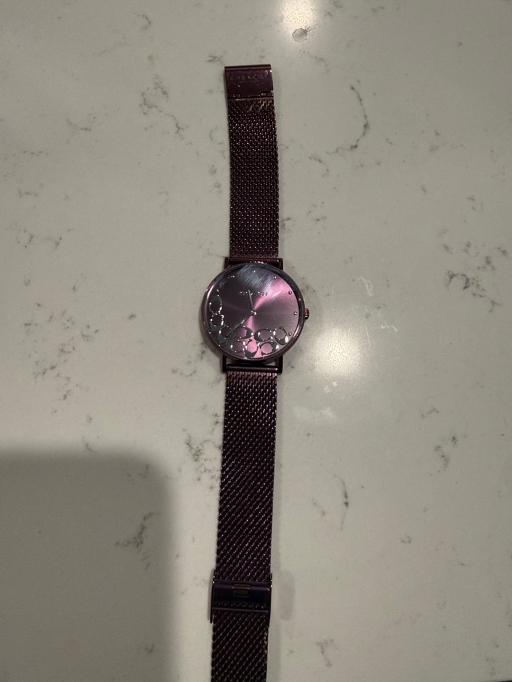 COACH Purple Mesh Band Watch
